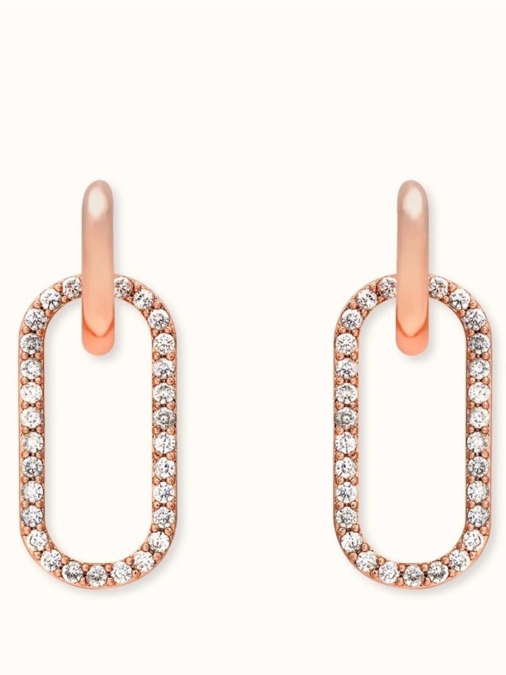 Alicia Bonnie Rose Gold Eva drop earrings w/CZ stones